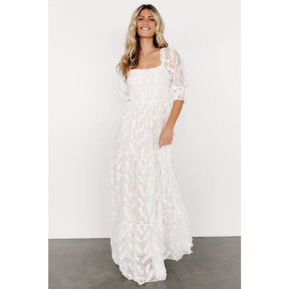 Baltic Born Paloma Smocked Feather Maxi Dress XL - Picture 1 of 6